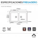 Fregadero 75x52 Resina Sobre-Encimera Gea