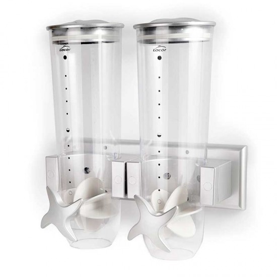 Dispensador doble de cereales de pared