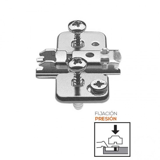 Base Bisagra Blum Expando Cruz con Tetón y Excéntrica