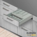 Cajón Cocina Cubertero Doble PVC Gris Europa