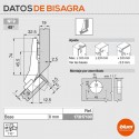 Bisagra Cocina Blum +45º Atornillada SIN TETON
