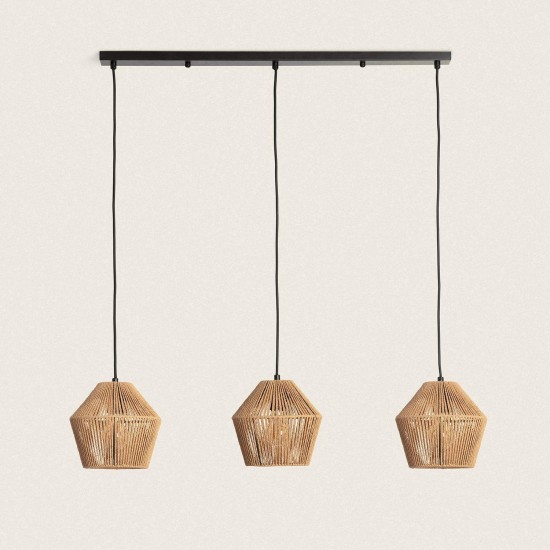 Lámpara Colgante Papel Trenzado Kirito 3 Focos