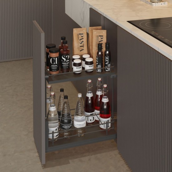 Botellero Extraible Antracita Compact Basal