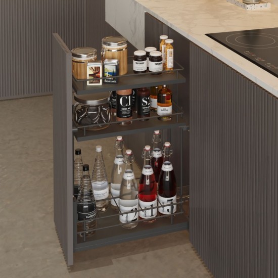 Botellero Extraible Antracita 3 Alturas Compact Basal