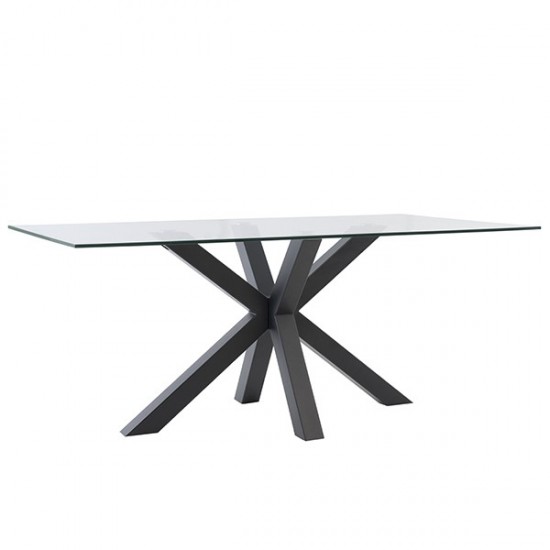 Mesa Fija Demi Cristal/Negro