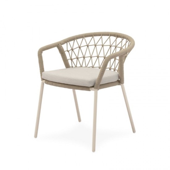 Silla de exterior SOLENE beige