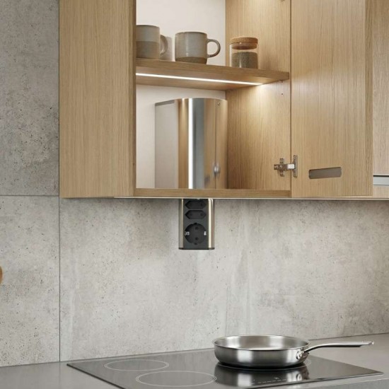 Cover Box con Torre de Enchufes Elevator 2 Inox