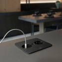 Modulo de Enchufes Twist 2 Rectangular Negro