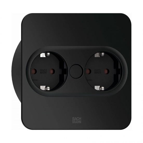Modulo de Enchufes Twist 2 Rectangular Negro