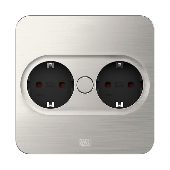 Modulo de Enchufes Twist 2 Rectangular Inox