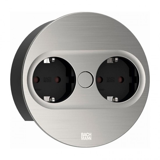 Modulo de Enchufes Twist 2 Redondo Inox