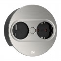 Modulo de Enchufes Twist 2 Redondo Inox