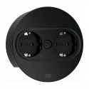 Modulo de Enchufes Twist 2 Redondo Negro