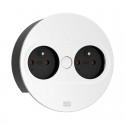 Modulo de Enchufes Twist 2 Redondo Blanco