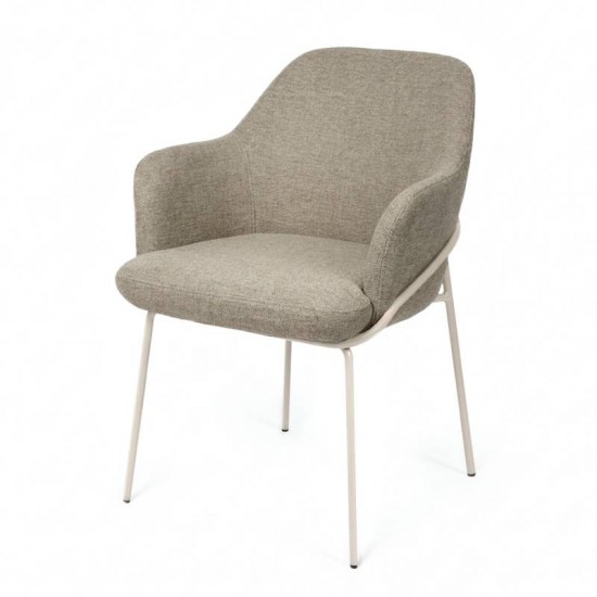 Silla Abigail Taupe con Patas Beige