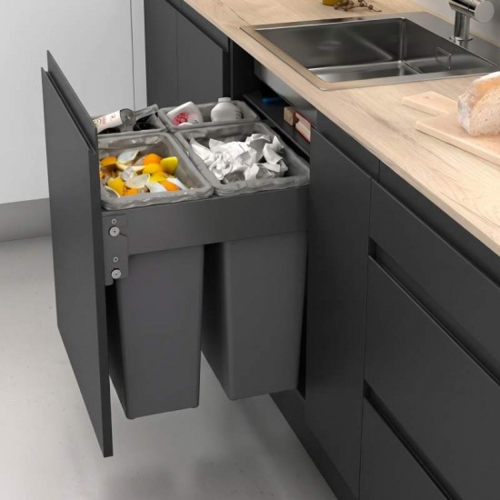 Cubo Basura Ecológico Rectangular 35 + 35 + 8 + 8 L