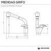 Grifo Fregadero Monomando Vertical Ducha Extraible EC-19