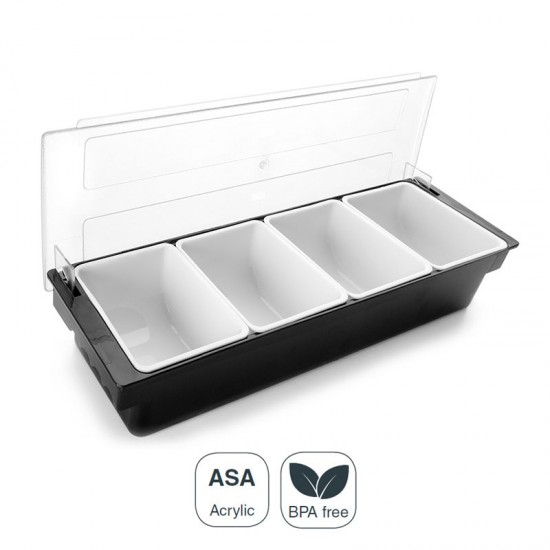 Contenedor Condimentos 4 Cuencos con Tapa