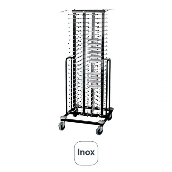 Carro Portaplatos Inox con Ruedas para 100 Platos
