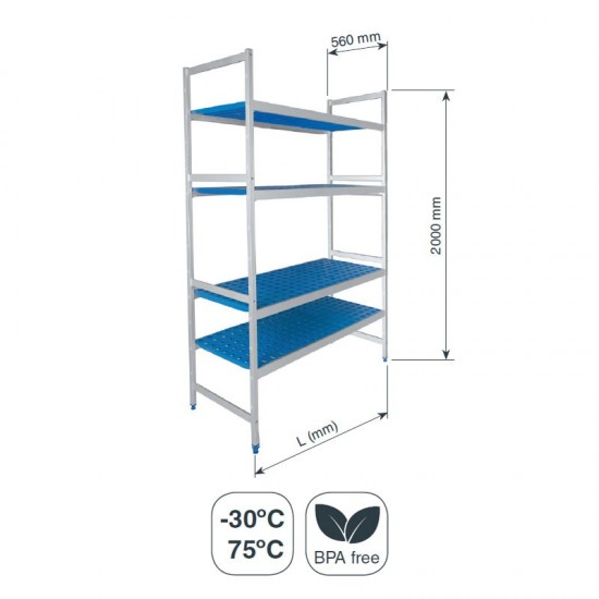 Estantería Modular Simple 4 Estantes Fondo 560 mm Alto 2000 mm