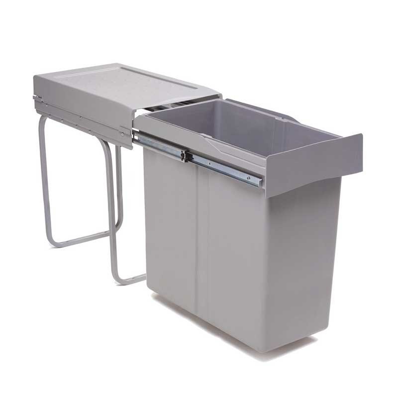 Cubo de basura extraíble para armario de cocina de ancho 255mm con 1 cubo  de 40 litros